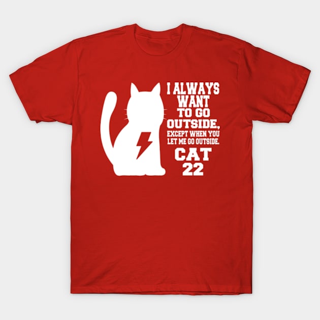 The Cat 22 - White T-Shirt by Rainbowmart